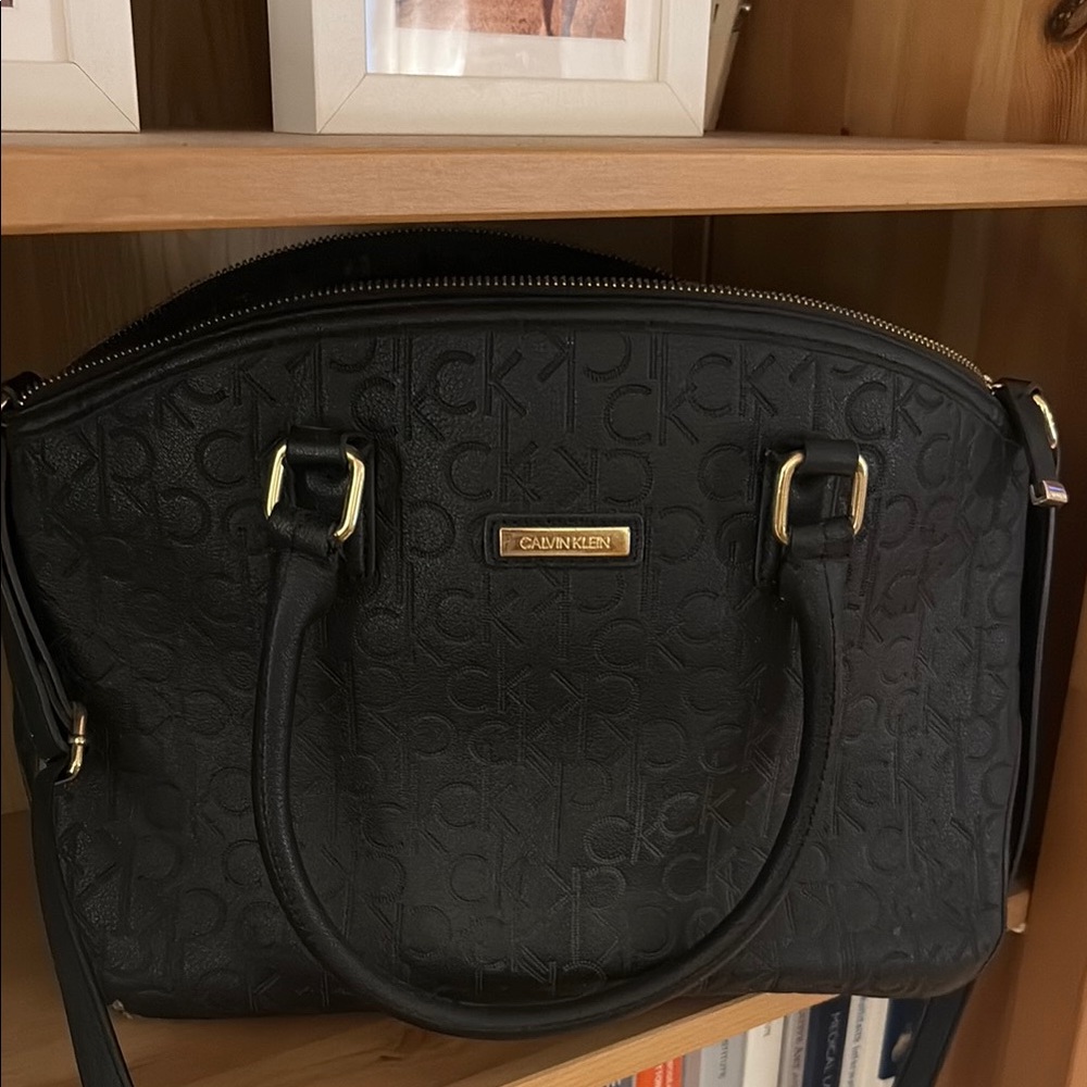 Calvin Klein Black Embossed Handbag